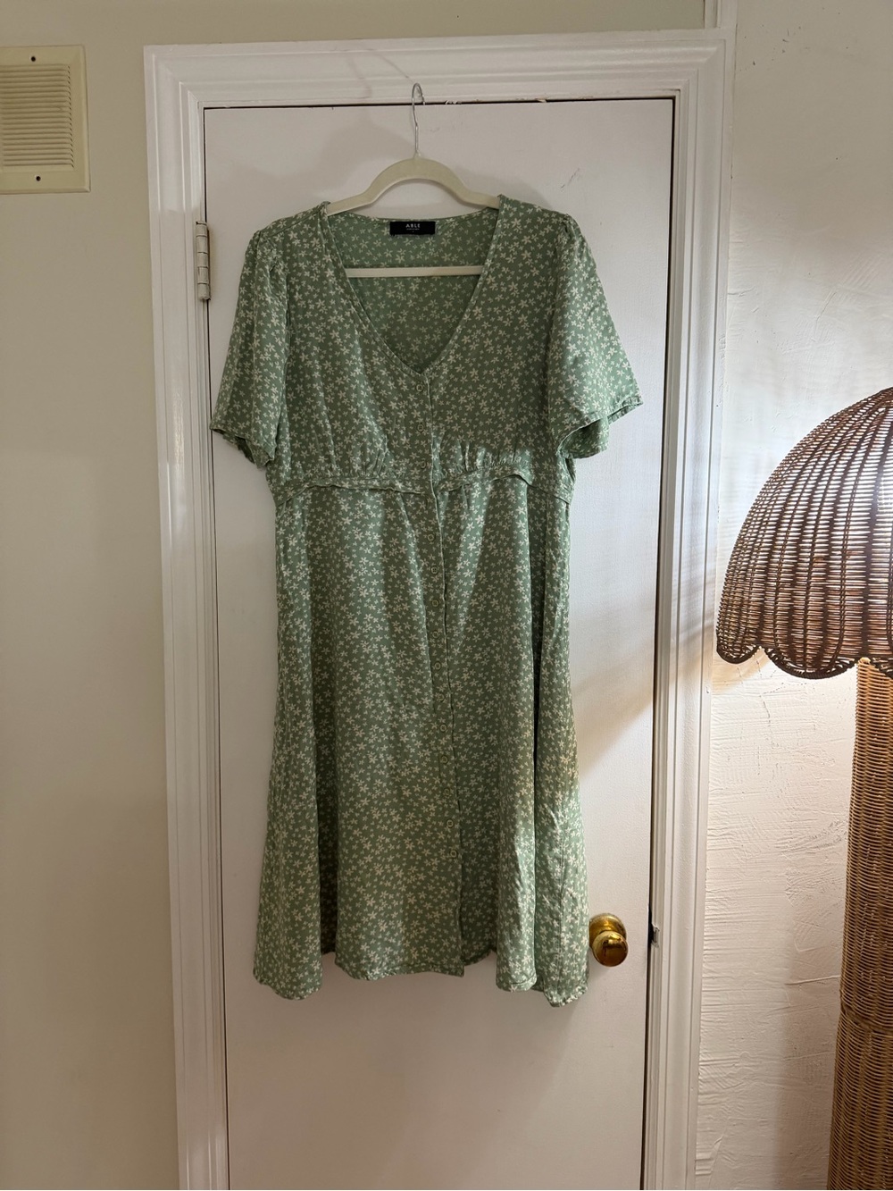 ABLE Green Floral Midi Dress